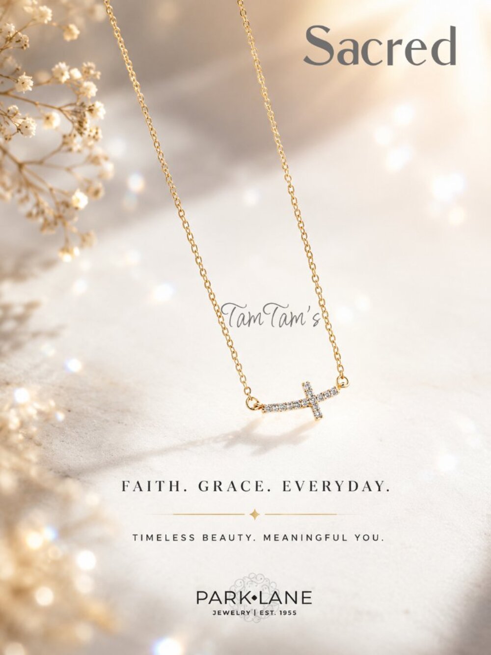 Park Lane Sacred Pave Cross Necklace